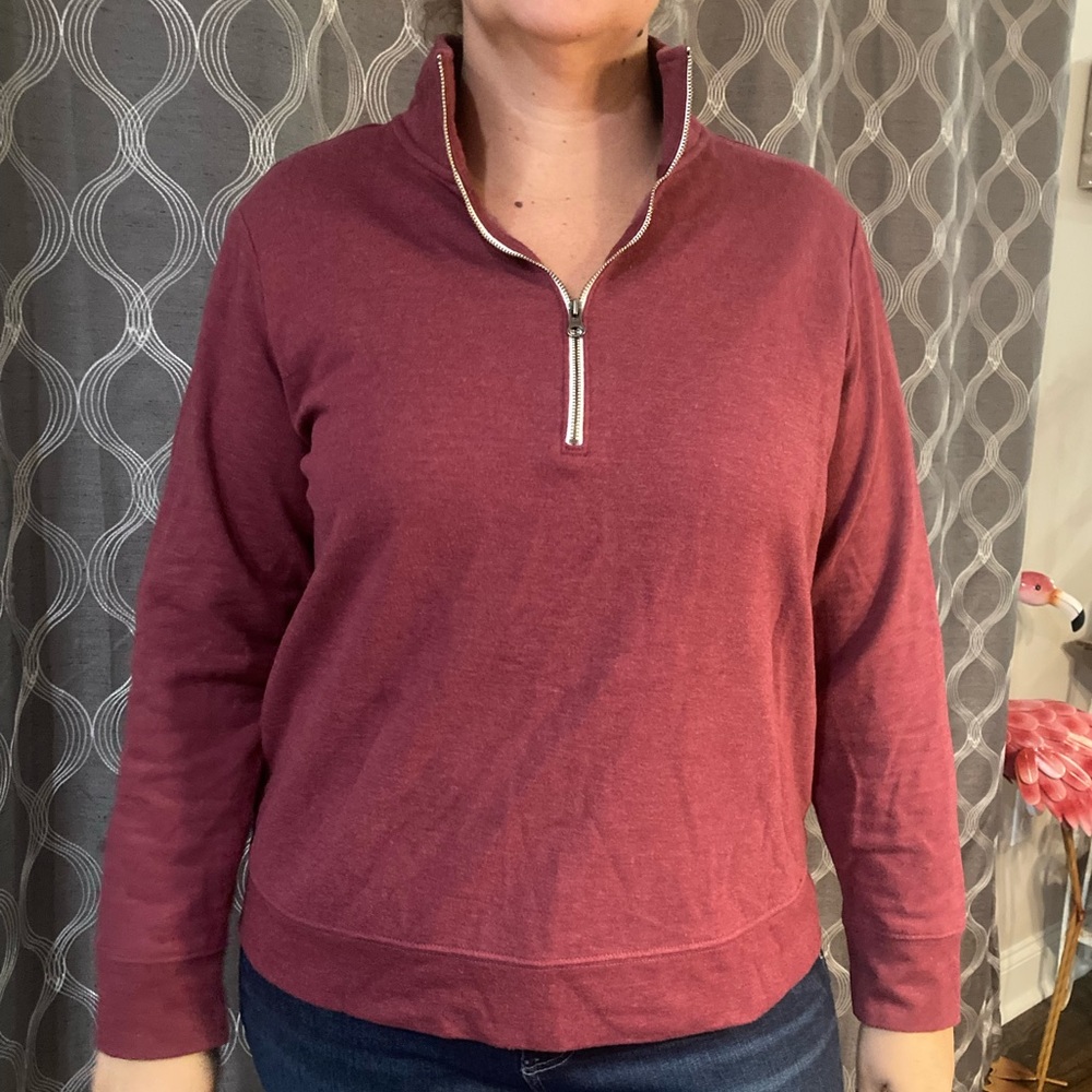 Eddie Bauer 1/4 zip burgundy sweatshirt size XL